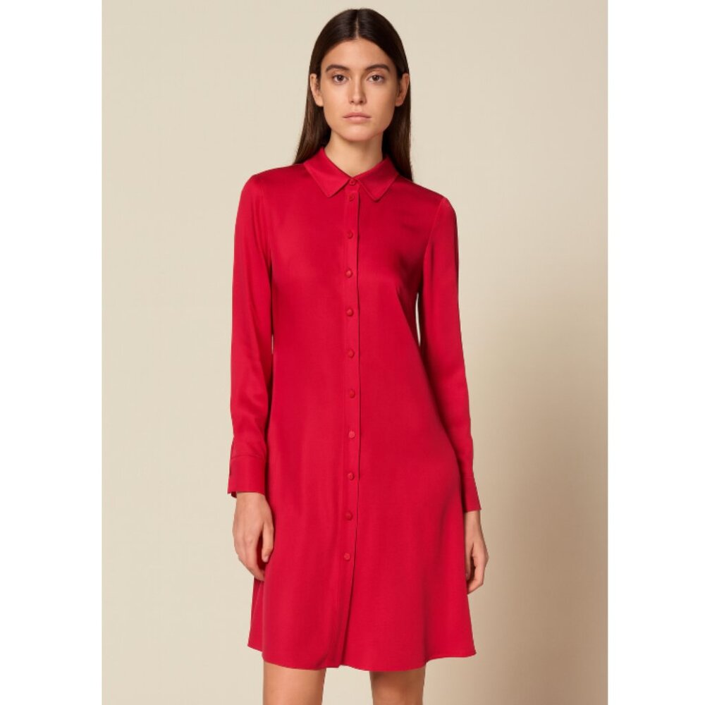 Valentino Vibrant pink button down silk dress